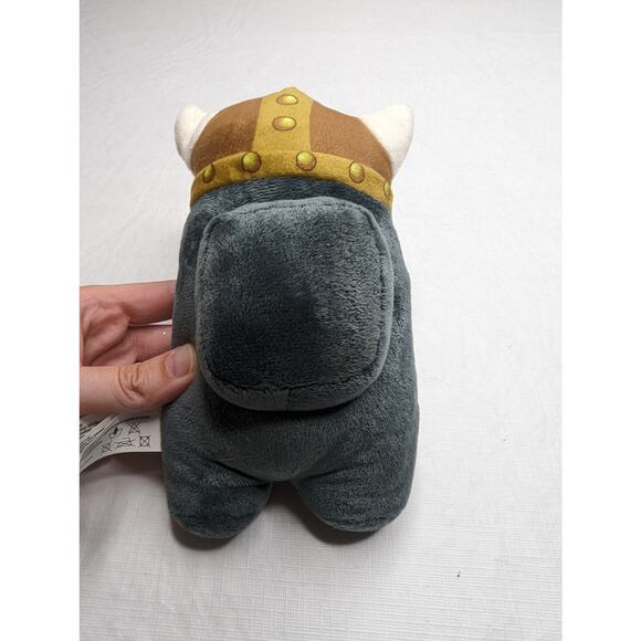 Among Us Peluche Viking Hat Stuffed Animal by Innersloth Gray - Picture 3 of 4